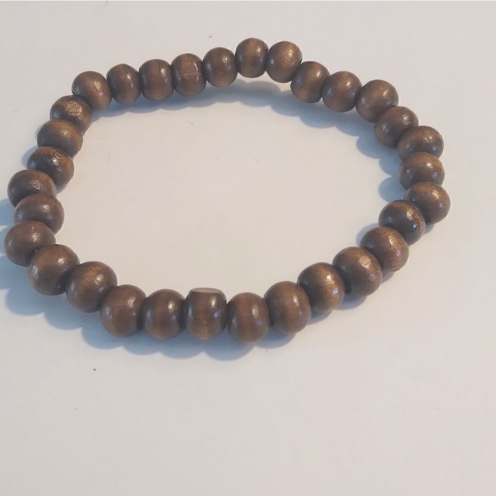 ‎Beaded Bracelet men's beads brown New d26